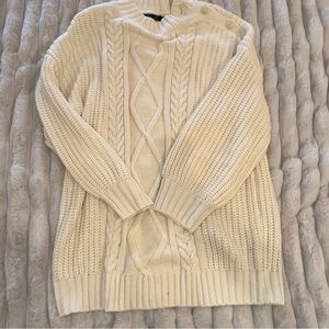 Elegant Cream Cable Knit Sweater
